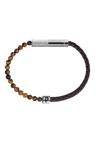 Pulsera Twine - Ojos de tigre y piel - Police