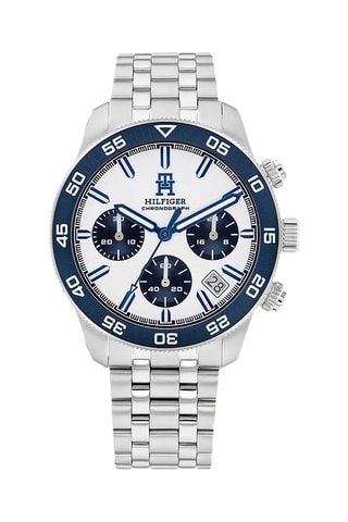 Reloj de cuarzo de acero - Cronógrafo - Plateado