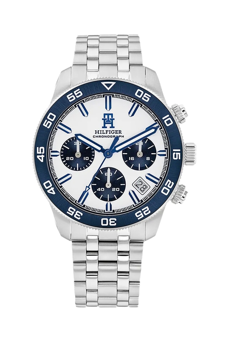 Reloj de cuarzo de acero - Cronógrafo - Plateado
