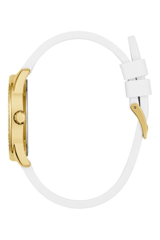 Reloj de cuarzo de silicona - Blanco y dorado