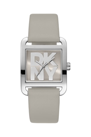 Reloj de cuarzo de piel - Beige y plateado