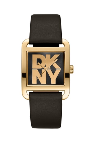 Reloj de cuarzo de piel - Negro y dorado