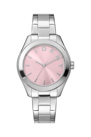 Reloj de cuarzo de acero - Plateado y rosa