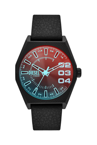 Reloj de cuarzo Scraper de piel - Negro - Diesel