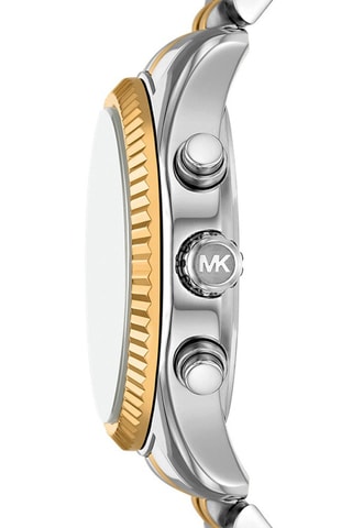 Stalen Quartz Horloge - Chronograaf - Goudkleurig en Zilverkleurig