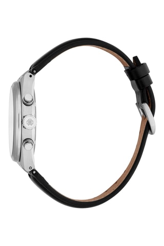 Reloj de cuarzo de piel - Cronógrafo - Negro y plateado