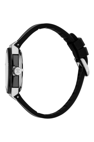 Reloj automático de silicona - Negro y plateado