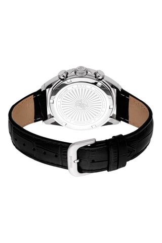 Reloj de cuarzo de piel - Cronógrafo - Negro y plateado