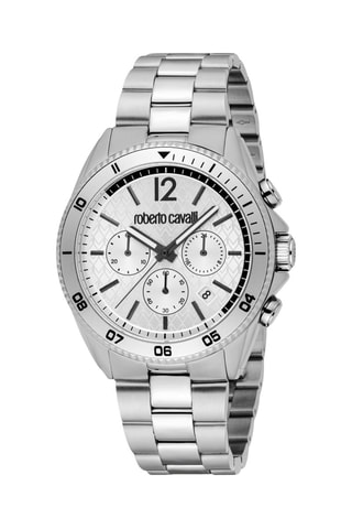 Reloj de cuarzo de acero - Cronógrafo - Plateado