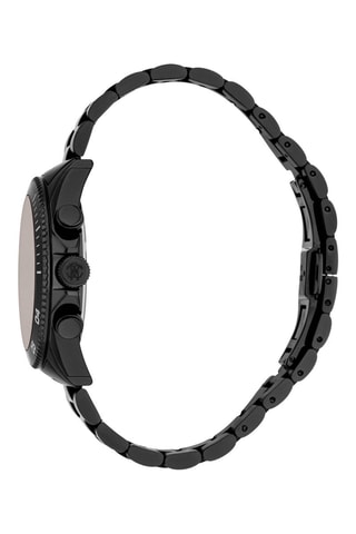 Reloj de cuarzo de acero - Cronógrafo - Negro y marrón