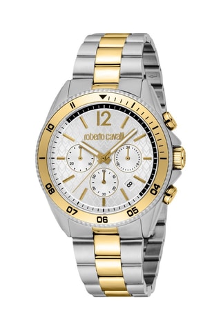 Reloj de cuarzo de acero - Cronógrafo - Plateado y dorado