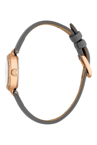 Reloj de cuarzo de piel - Gris y rosa dorado