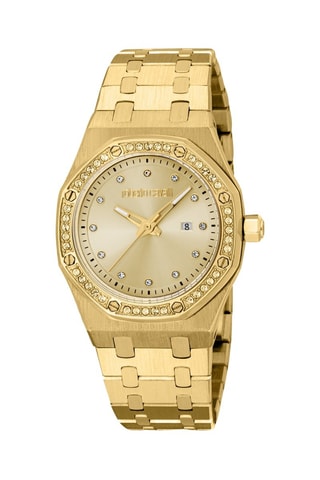 Reloj de cuarzo de acero - Dorado