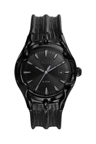 Reloj de cuarzo de piel - Negro