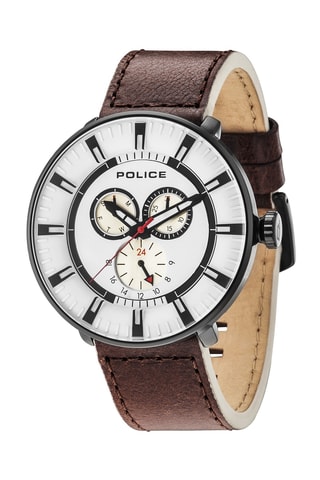 Reloj de cuarzo de piel y chapado en ion negro Urban - Police