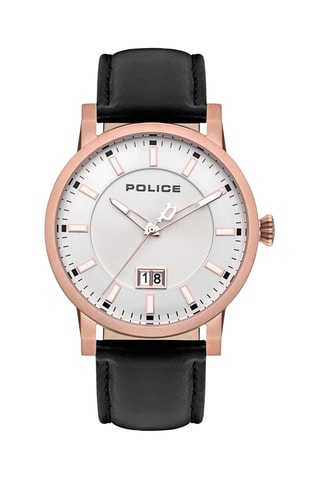 Reloj de cuarzo de piel y chapado en ion de oro rosa Urban - Police