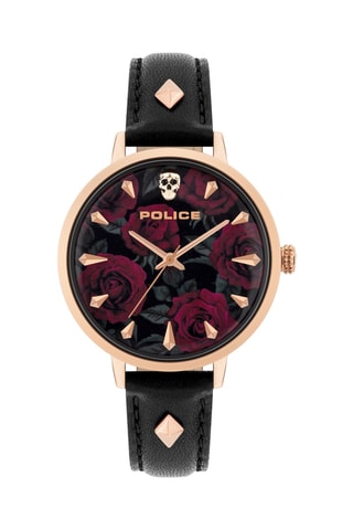 Reloj de cuarzo de piel y chapado en ion de oro rosa Miona - Police