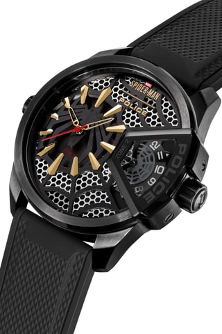 Reloj de cuarzo de silicona y chapado en ion negro Spider-Man Los Vengadores Marvel Urban - Police