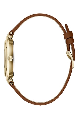 Reloj de cuarzo de piel - Marrón y dorado