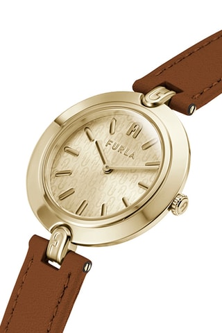 Reloj de cuarzo de piel - Marrón y dorado