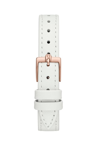 Reloj de cuarzo de piel - Blanco y rosa dorado