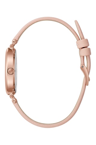 Reloj de cuarzo de piel bañado en oro rosa