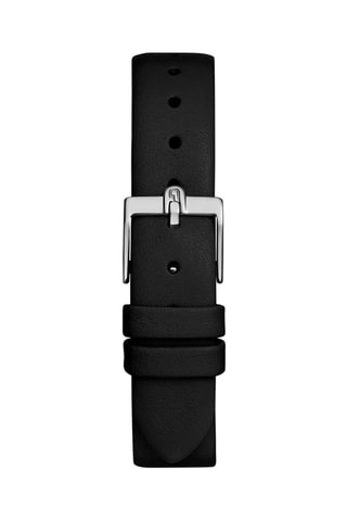 Reloj de cuarzo de piel - Negro y plateado