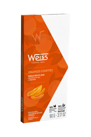 3 Tablettes Oranges confites chocolat noir 67% cacao - 90 g