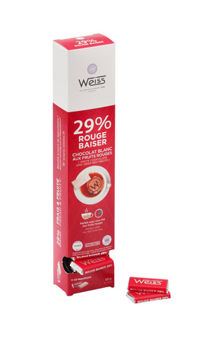 2 Reglette Chocaf chocolat blanc 29% et fruits rouges Rouge baiser - 180 g