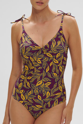 Costume intero con coppe Melia - Viola 