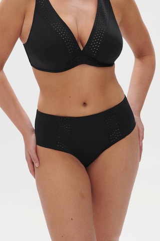 Slip bikini a vita alta Hoya - Nero