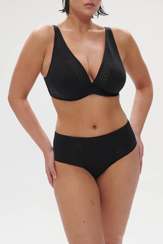 Slip bikini a vita alta Hoya - Nero