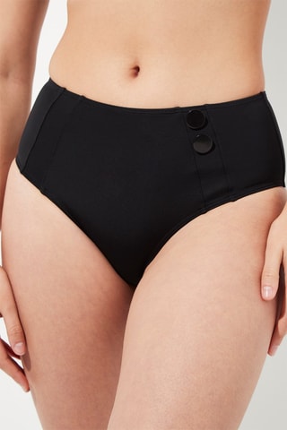 Slip bikini a vita alta Elea - Nero