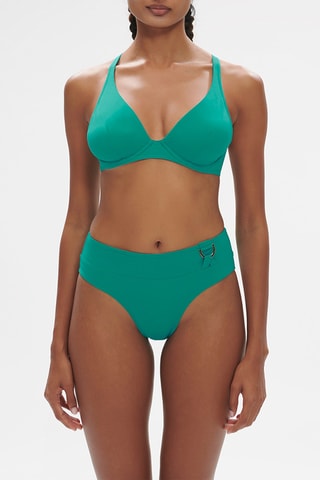 Slip bikini a vita alta Palmeraie - Verde