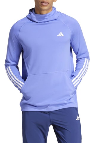 Sweat de running à capuche Own the run excite - Bleu cobalt