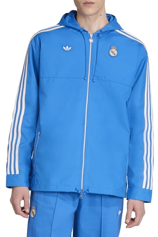 Coupe-vent de football à capuche Real Madrid - Bleu roi