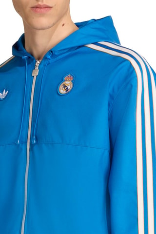 Coupe-vent de football à capuche Real Madrid - Bleu roi