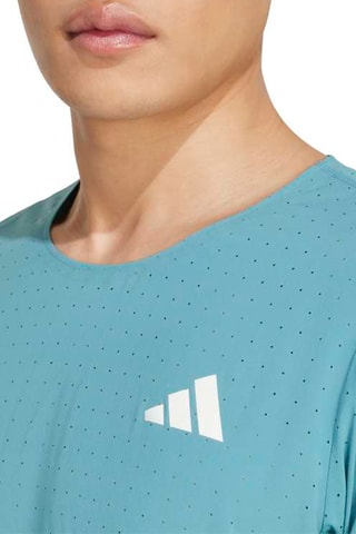 T-shirt slim de running Adizero Train For Races - Ciel
