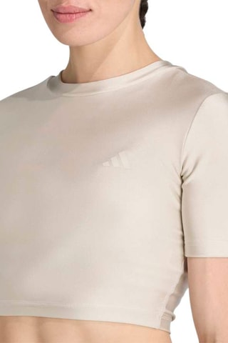 T-shirt cropped d’entrainement Workout Essentials - Beige