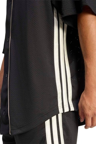 Chemise de baseball loose Stadium - Noir