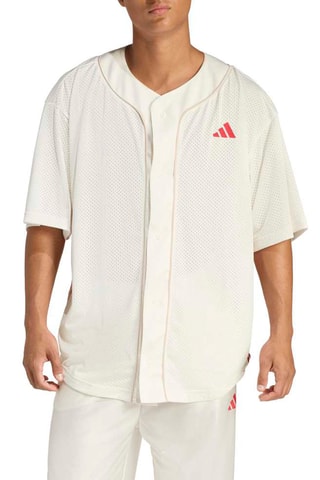 Chemise de baseball loose Stadium - Blanc