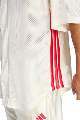 Chemise de baseball loose Stadium - Blanc