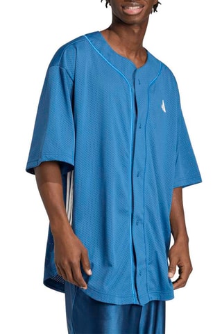 Chemise de baseball loose Stadium - Bleu cobalt