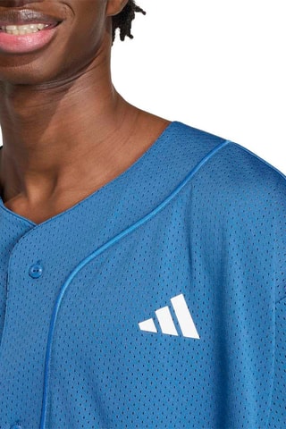 Chemise de baseball loose Stadium - Bleu cobalt