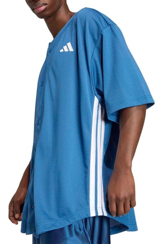 Chemise de baseball loose Stadium - Bleu cobalt