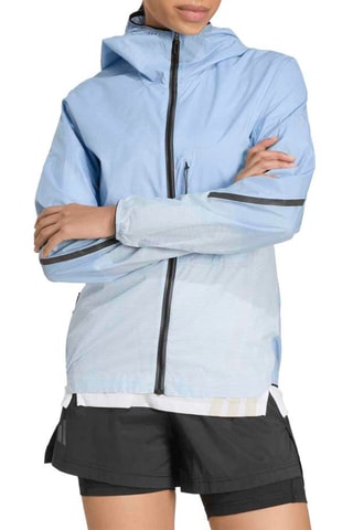 Veste de running à capuche - Bleu clair