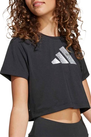 T-shirt d’entraînement cropped Train Essentials Seasonal - Noir