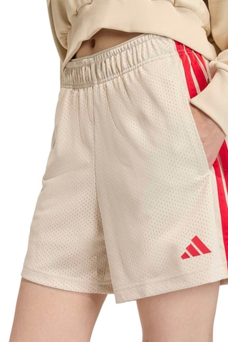 Short d’entraînement loose taille haute Stadium - Blanc et rouge