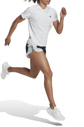 Short de running Bleu marine et jaune