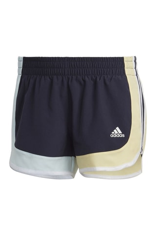 Short de running Bleu marine et jaune